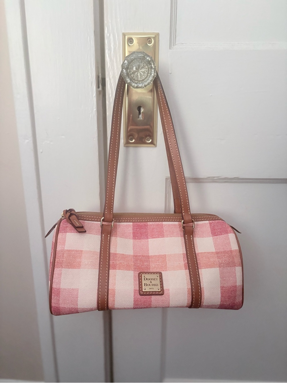 Dooney & Bourke Quadretto Check Barrel Bag